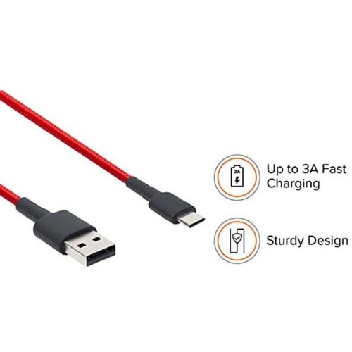 Mi Braided USB Type-C Cable for Charging Adapter (Red)