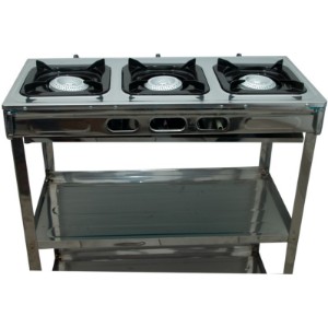 Nasco NASGS-K332FS 3 Burner Gas Stove with 2 Shelves