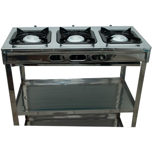 Nasco NASGS-K332FS 3 Burner Gas Stove with 2 Shelves