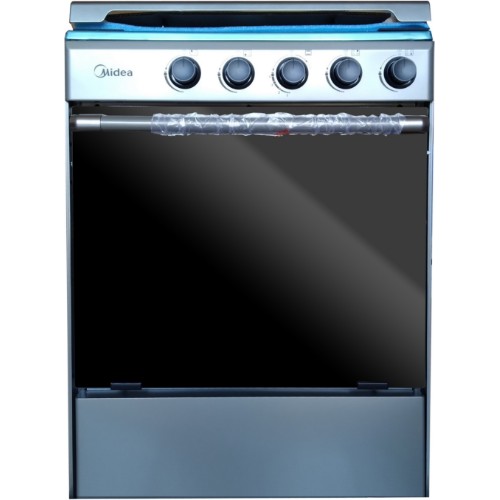 Midea M-SNIPER60-SILVER 4 Burner 60x60cm Stainless Steel Gas Stove with Oven and Grill