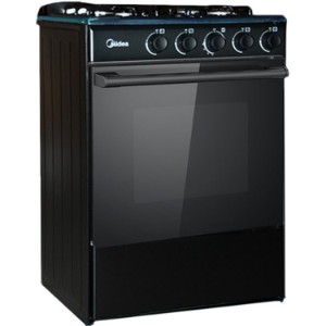 Midea M-SNIPER60-BLACK 4 Burner 60x60cm Stainless Steel Gas Stove with Oven and Grill