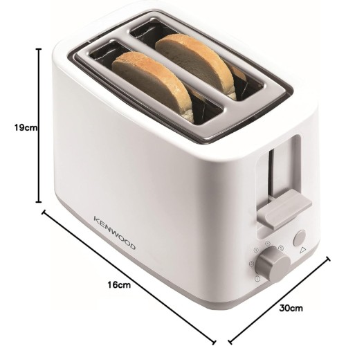 Kenwood TCP01 2 Slice Bread Toaster with Integrated Bun Warmer and Removable Crumb Tray(White)