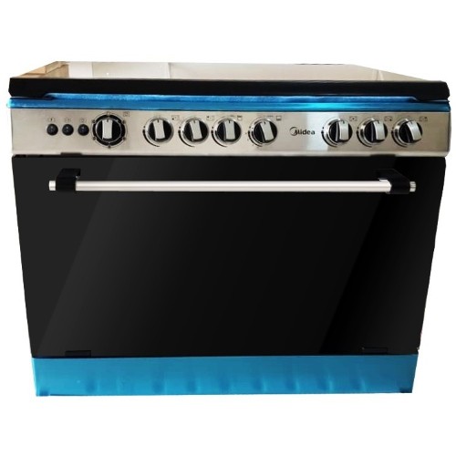Midea 36LMG5G027-SILVER 5 Burner 90x60cm Gas Stove with Grill and Rotisserie