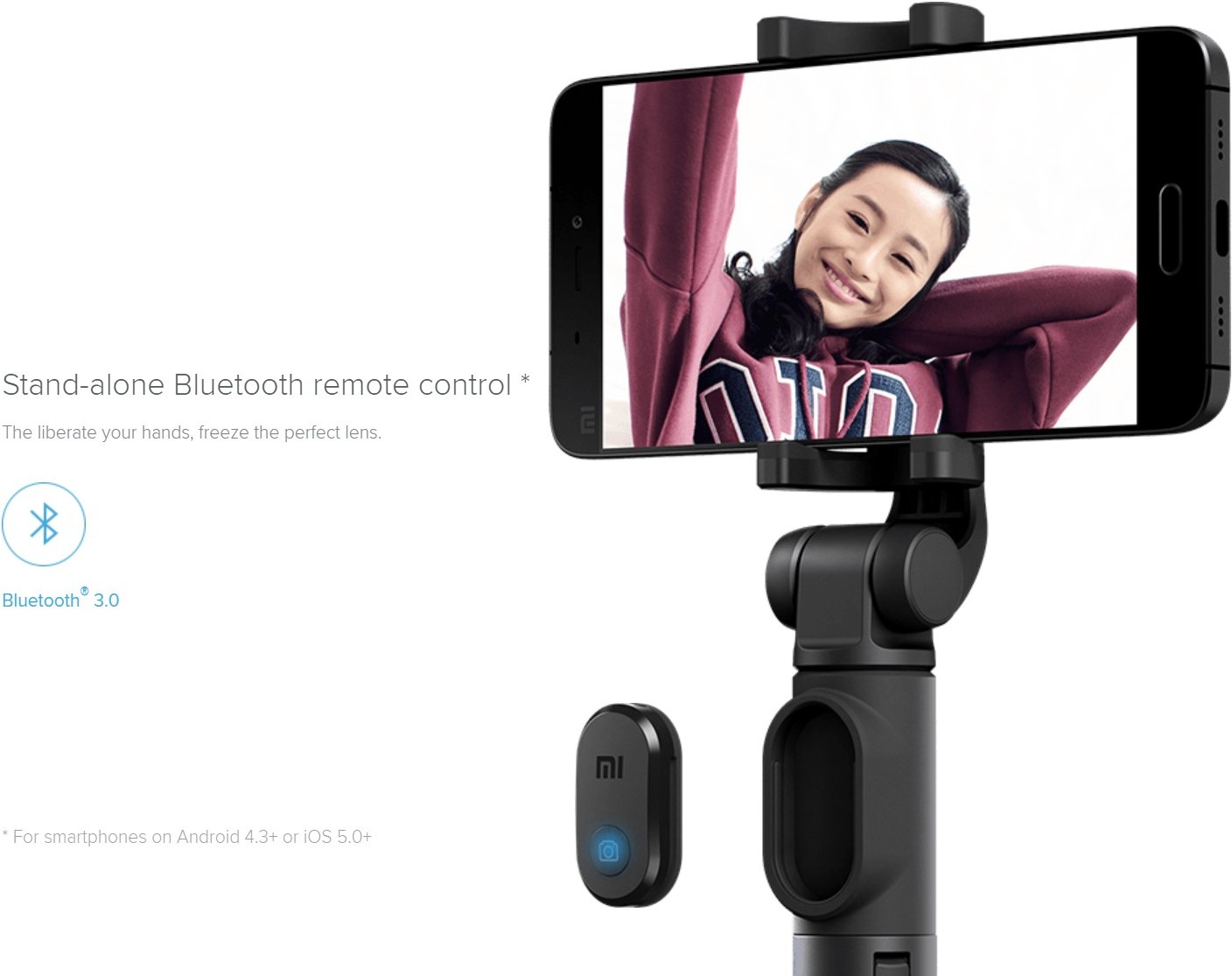 Mi Selfie Stick Tripod with Bluetooth remote Black