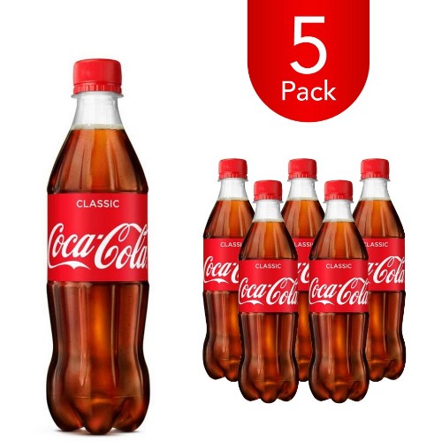 Coca-Cola Classic 500ml Bottle Drink (5 pack)