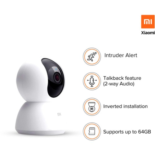 Mi 360° Security Camera 1080p Full HD, AI Powered Motion Detection, Infrared Night Vision