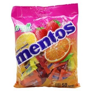 Mentos Mono Fruit Chewing Gum - 50 pcs