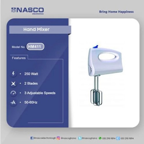 Nasco HM411 Hand Mixer 250 Watt