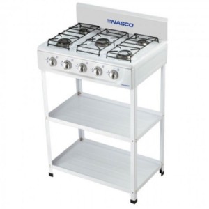 Nasco NASGS-K5BW-S 5 Burner Gas Stove with 2 Shelves