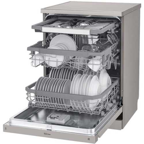 LG DFB425FP QuadWash Steam Dishwasher, 14 Place Settings, EasyRack Plus, Inverter Direct Drive,